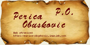 Perica Obušković vizit kartica